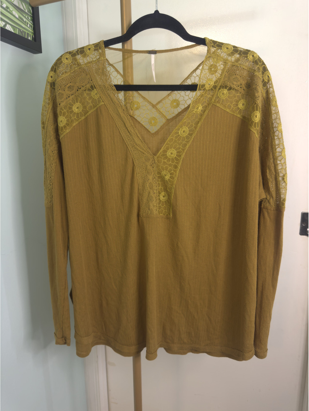 Free People Lola Crochet & Lace Long Sleeve